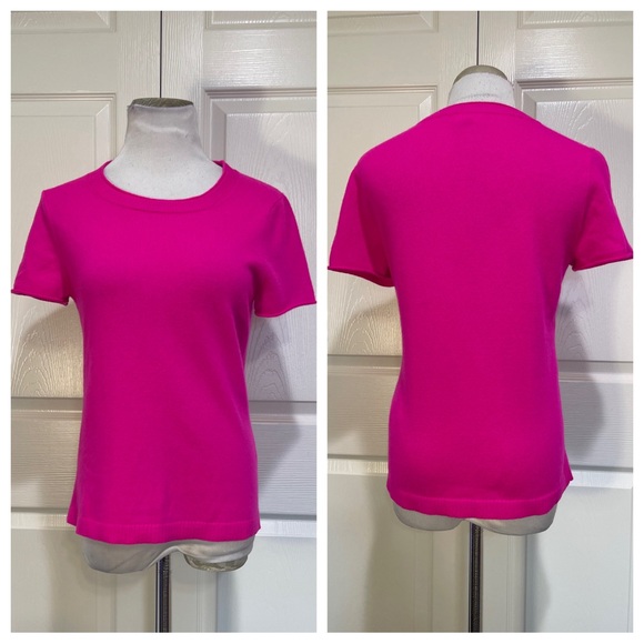 Cashmere! J. CREW NEON FUCHSIA RELAXED CASHMERE T-SHIRT - Picture 2 of 7